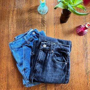 Denim Forum Flare & Wide Leg Jeans in Classic Blue and Deep Indigo